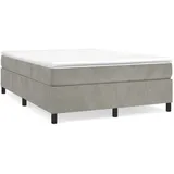 vidaXL Boxspringbett Hellgrau 140x200 cm Samt1399422