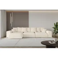altdecor Ecksofa Cord mit Schlaffunktion 2-Sitzer Beige