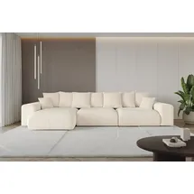 altdecor Ecksofa Cord mit Schlaffunktion 2-Sitzer Beige