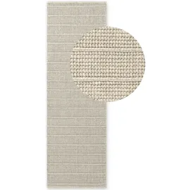 Ted Baker Parker auch als Läufer", natur weiß, B:80cm H:7mm L:250cm, Wolle, Teppiche, Wolle, Natur, handgewebt, Wohnzimmer, Schlafzimmer, Boho, Skandi