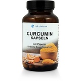 Life Solution - Curcumin Kapseln (Kurkuma) mit Piperin (schwarzer Pfeffer) - Hoch dosiert - 120 Kapseln