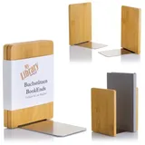Bookchair Buchstütze Holz & Edelstahl 2 St. Weiß