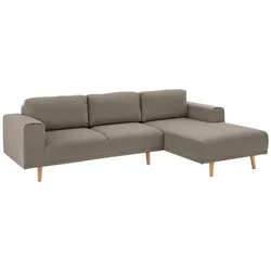 Ecksofa HOME AFFAIRE "Lasse L-Form", braun, B:273cm H:90cm T:167cm, Struktur fein( 100% Polyester), Filzoptik (100% Polyester), Luxus-Microfaser (100% Polyester), Sofas, im scandinavischen Stil mit Holzfüßen