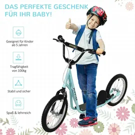 Homcom Kinderscooter mit Handbremse blau