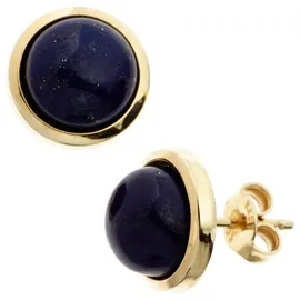 Jobo Ohrstecker rund Gelbgold 585 Lapislazuli 10,4mm