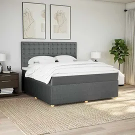 vidaXL Boxspringbett 180 x 200 cm Dunkelgrau
