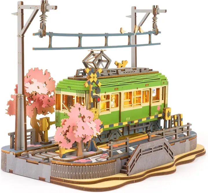 Robotime Rolife Sakura Journey 3D-Holzpuzzle, 23 x 14 x 16,7 cm, 1 Stück,Ausstattung mit hauswaren und regalen; Der bastelten geschenke an erwachsene und jugendliche,So ein schlaues spielzeug.