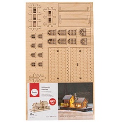 Rayher Holzbausatz Häuschen 51-tlg. beige
