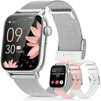 Smartwatch Damen mit Telefonfunktion 1,85'' Zoll Fitnessuhr mit SpO2, Herzfrequenz, Schlafmonitor, Menstruationszyklus, IP68 wasserdichte iOS Android - Gold