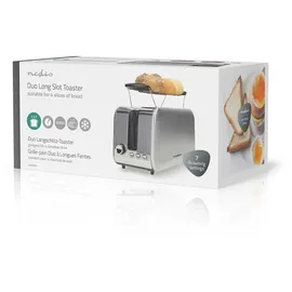 Nedis Nedis, Toaster mit 7 Bräunungsstufen: 1450W, Silber - Grau