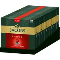 Jacobs Kaffeekapseln Lungo Classico, Intensität 6/12, 10 x 10 Getränke, Nespresso* kompatible Kaffee Kapseln, 100 Kapseln
