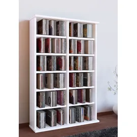 VCM Ronul CD-Regal 60 x 18 x 92 cm Weiß
