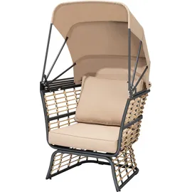 Garden Pleasure Paros beige, B:69,5cm H:150cm T:83cm, Kissenbezug: 100% Polyester, Sessel, Relaxsessel, BxTxH: 69,5x83x150 cm, überdacht