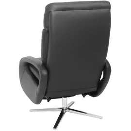 Mendler Relaxsessel HWC-L11, Design Fernsehsessel TV-Sessel Liegesessel, Liegefunktion drehbar, Voll-Leder ~ schwarz