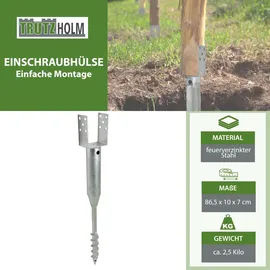 Trutzholm Zaunpfosten U-Profil 10 x 86,5 cm Silber/Feuerverzinkt