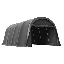 Outsunny Carport Zeltgarage 3,00 x 6,00 m Dunkelgrau inkl. abnehmbare Seitenwände