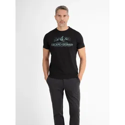 T-Shirt mit Outdoorprint und Rundhalsauschnitt - Black - S