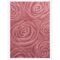 Teppich HEINE HOME Teppiche Gr. Ø 200 cm, 12 mm, 1 St., bunt (rosa, bordeau) Schurwollteppiche