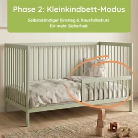 Kids Collective Babybett Kinderbett Gitterbett mit Rausfallschutz Baby Bett | stabiles Buchenholz | Juniorbett | Europe | Kinderzimmer Jugendzimmer... | Grün