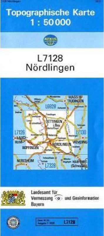 Topographische Karte Bayern / L7128 / Topographische Karte Bayern Nördlingen - Breitband und Vermessung  Bayern Landesamt für Digitalisierung  Karte (