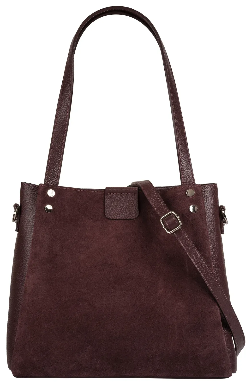Shopper FORTY, Damen, Gr. B/H/T: 31cm x 27cm x 9cm onesize, bordeaux, Leder, unifarben, Taschen Shopper, echt Leder, Made in Italy
