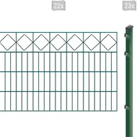 Arvotec Doppelstabmattenzaun »EXCLUSIVE 80 zum Einbetonieren "Karo" mit Zierleiste«, Zaunhöhe 80 cm, Zaunlänge 2 - 60 m 84676346-0 dunkelgrün H/L: 80 cm x 44 m