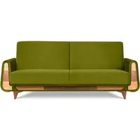 konsimo® 3-Sitzer-Schlafsofa, Olivgrün, Holz, Rechteckig, 230x98x98 cm, FSC 100%, Hergestellt in Europa, Wohnzimmer, Sofas & Couches, Schlafsofas