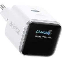 Anker Nano Ladegerät (45W, Smart Display) ActiveShield 5.0, GaN, Polarweiss
