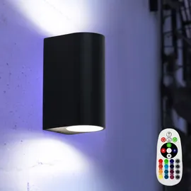 V-Tac Außenleuchte Aluminium 6,5x14,5 cm 2x RGB LED 3,5W schwarz
