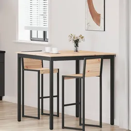 vidaXL Bartisch Natur 110 x 110 x 105 cm Massives Kiefernholz Beige