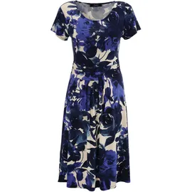 Aniston SELECTED Jerseykleid mit gerafften Taillenbund Marine/Beige/Royalblau/Hellblau 36