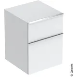 Geberit iCon Seitenschrank 2 Schubladen, weiß/lackiert hochglänzend/Griff glanzverchromt