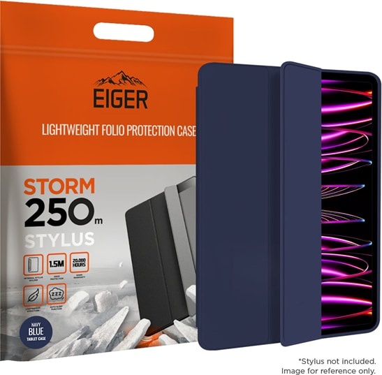 Eiger Folio-Case mit Stylus-Halterung schwarz Eiger Storm 250m Stylus Case Navy (iPad Pro 12.9 2022 (6. Gen), iPad Pro 12.9 2021 (5. Gen), iPad Pro 12.9 2020 (4. Gen), iPad Pro 12.9 2018 (3. Gen)), Smartphone Hülle, Braun