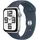Apple Watch SE 2023 GPS 44 mm Aluminiumgehäuse silber, Sportarmband sturmblau M/L