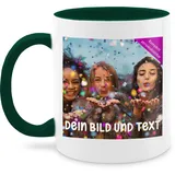 Tasse Tassen 325ml - Foto eigenem - Fotogeschenk I Geschenk Bild personalisiert I Geschenk mit Bild I Custom Photo - 325 ml - Dunkelgrün - selbst gestaltet fototasse selber gestalten druck