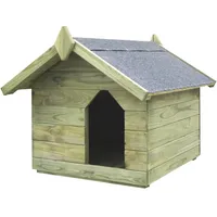 vidaXL Hundehütte mit Dach 75 x 78 x 65 cm Holz Grün