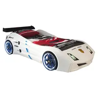 aea Kinderbett Rennwagen 135 x 62 x 235 cm Holz weiß