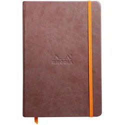 Rhodiarama Notizbuch A5, fester Einband, 96 Blatt blanko, Papier elfenbein 90g, mit Gummizugverschluss - Schokoladenbraun 118743C