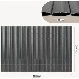 casa.pro Sichtschutzmatte PVC 150 x 400 cm grau