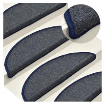 vidaXL Treppenmatten 15 Stk. Dunkelgrau und Blau 65x24x4 cm