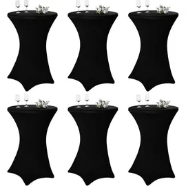 luxuskollektion Stehtischhusse Stretch Schwarz 70 x 110 cm 6er Set