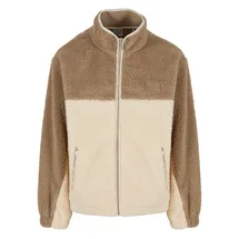 Karl Kani Signature Rubber Patch Teddy Zip Jacket Herren, Bomberjacken beige Größe XL Bekleidung