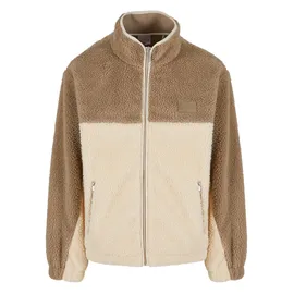 Karl Kani Signature Rubber Patch Teddy Zip Jacket Herren, Bomberjacken beige Größe XL Bekleidung