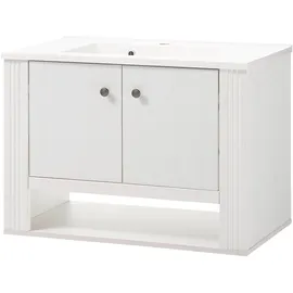 OTTO home Waschtisch WESTMINSTER, Waschbeckenunterschrank inkl. Waschbecken, Metallgriffe (1-St), in 2 Farben verfügbar, hängend, inkl. Waschbecken, Breite 80 cm weiß