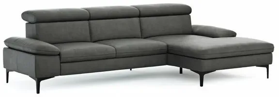 CASEDO Ecksofa Palma Leder Grau Grey