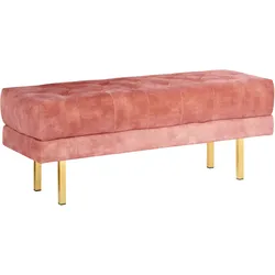 Bettbank Samtstoff rosa / gold 117 x 44 cm ROSEVILLE