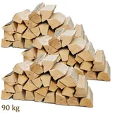 Flameup Kaminholz Brennholz Kaminholz Holz 90kg Ofen Kamin Kaminofen Grill Buche 25 cm, 90 kg beige