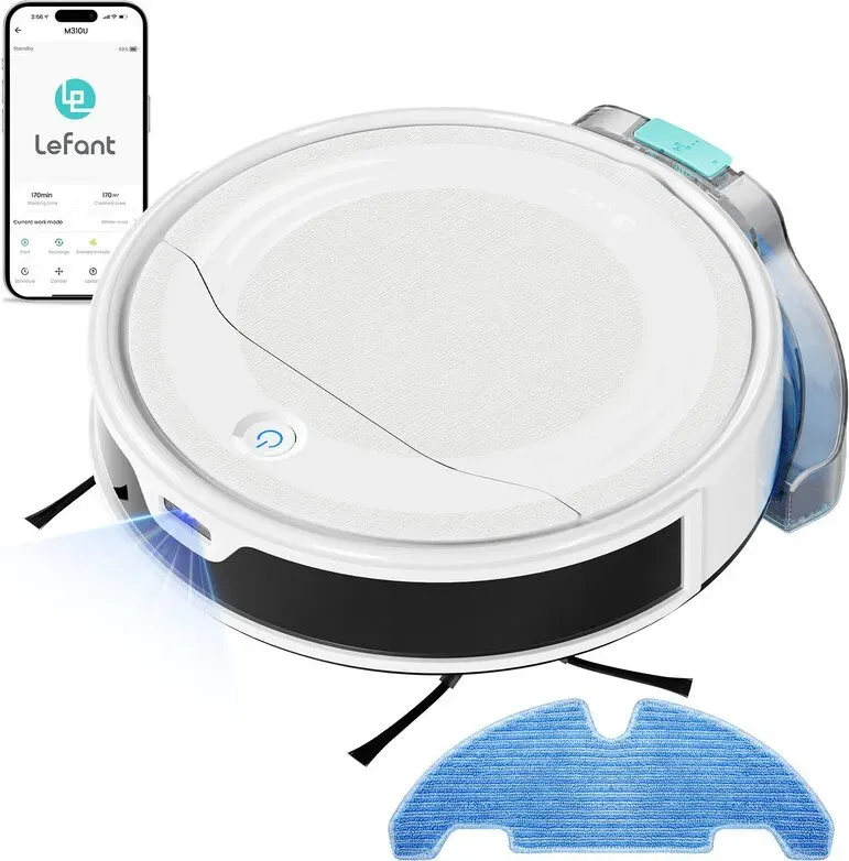 Lefant M310 Ultra Roboter-Staubsauger 6000Pa Saugkraft ToF Laser-Navigation, genaue Hindernisvermeidung, verheddernssicher Ideal für Tierhaare und harte Böden, Steuerung über App/Alexa