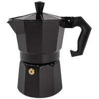 Intirilife Espressokocher Aluminium - schwarz- 3 Tassen Mokka-Kanne, 160