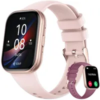 HXQHSTBG Smartwatch für Damen Herren mit Telefonfunktion,1.75" Fitnessuhr mit Pulsmesser SpO2 Schlafmonitor Schrittzähler IP68 Wasserdicht,120+ Sportmodi Smart Watch Fitness Tracker (Rotgold)